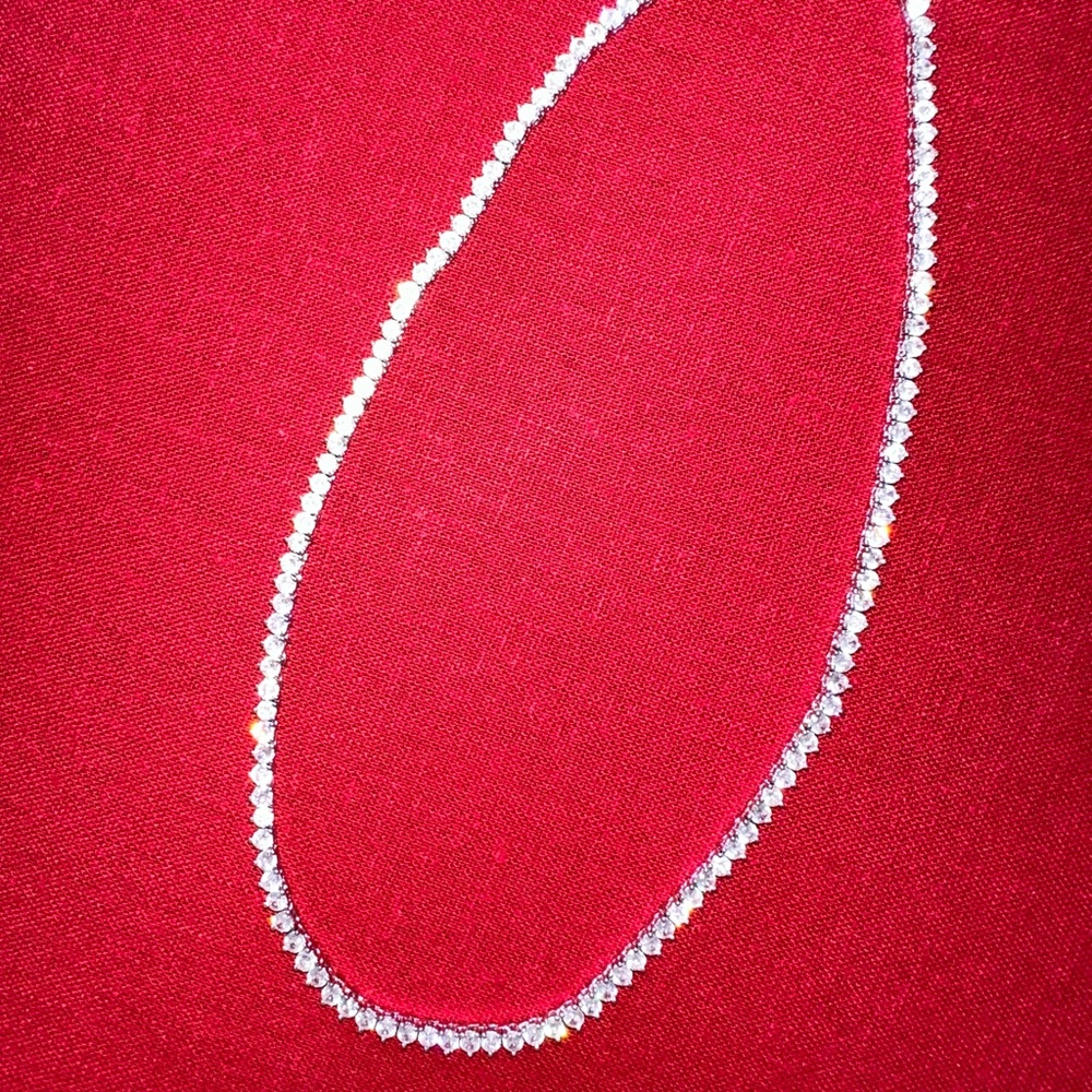 Tennis Necklace 18k gold plated CZ , size 16 inch , 2.5mm
